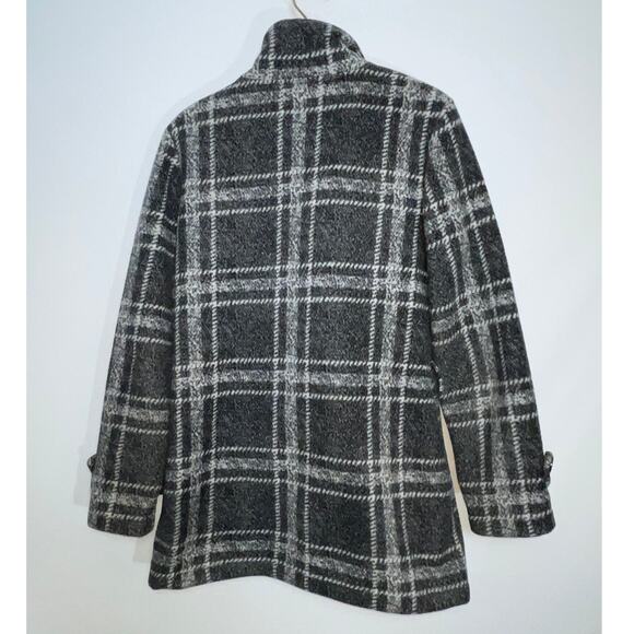 IKE BEHAR Double Breasted Plaid Coat in Soft Fleece - Women's Size M - Cozy! - Picture 3 of 12